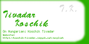 tivadar koschik business card